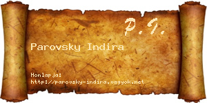 Parovsky Indira névjegykártya